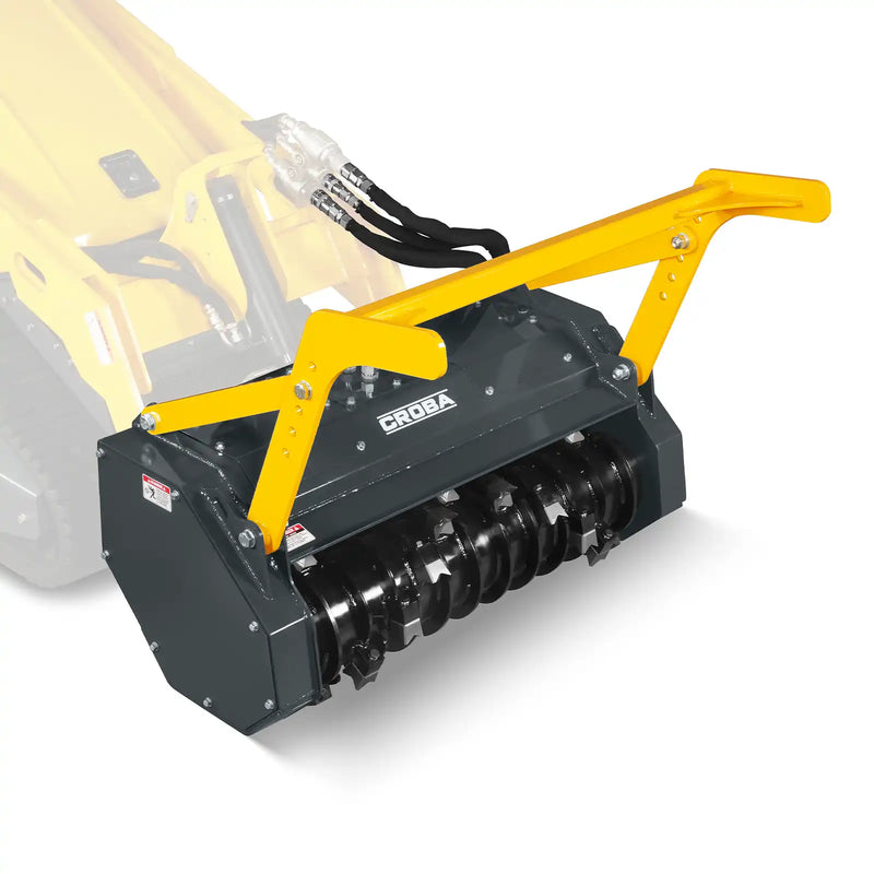37"Mini Skid Steer Drum Forestry Brush Mulcher Attachment, Hydraulic Flow Range 11 To 16 GPM,MCH37