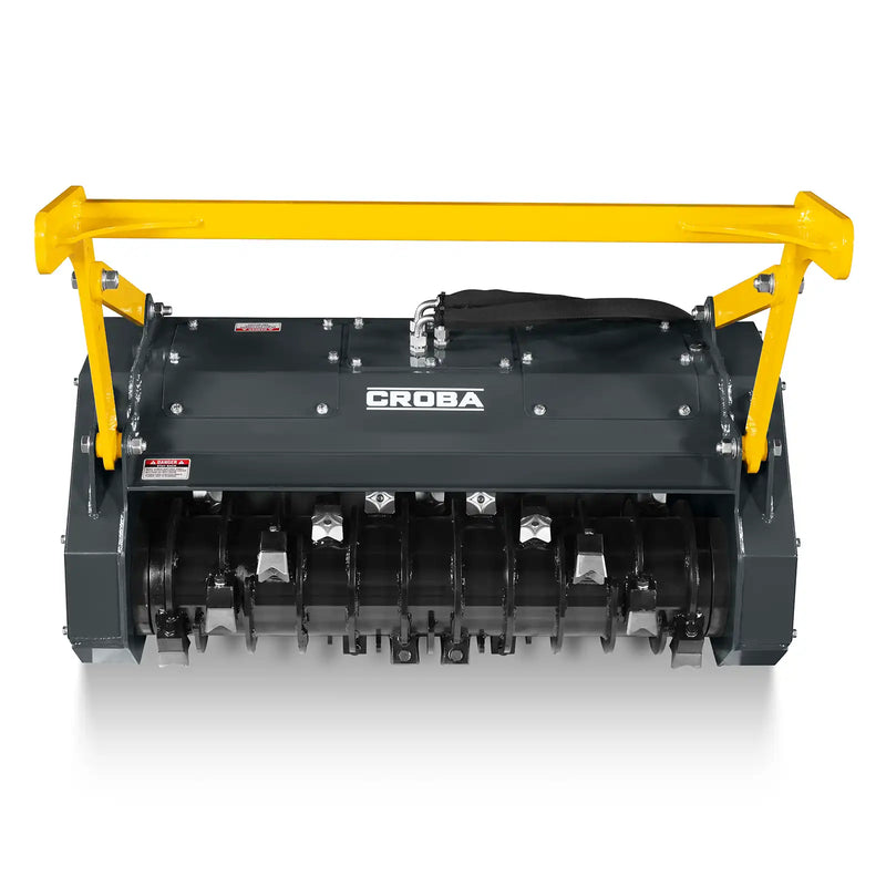 37"Mini Skid Steer Drum Forestry Brush Mulcher Attachment, Hydraulic Flow Range 11 To 16 GPM,MCH37