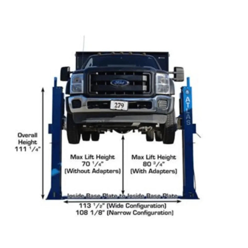 Atlas BP12000X Commercial Grade 12,000 lb Capacity 2 Post Baseplate Lift